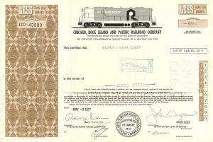 Chicago, Rock Island and Pacific Railroad Co. - Stock Certificate